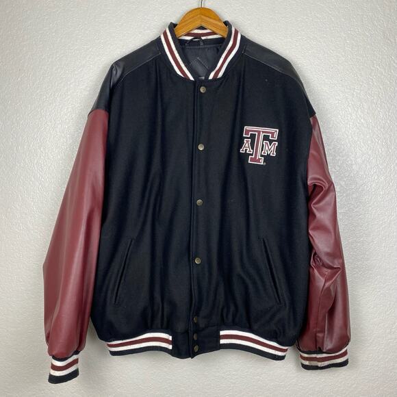 Vtg Letterman Jacket Mens XL Texas A&M University Aggies Wool Blend Preppy Sport - Picture 1 of 11